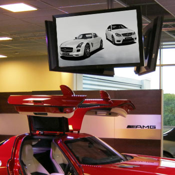 Audio visual installation in car showroom Surrey